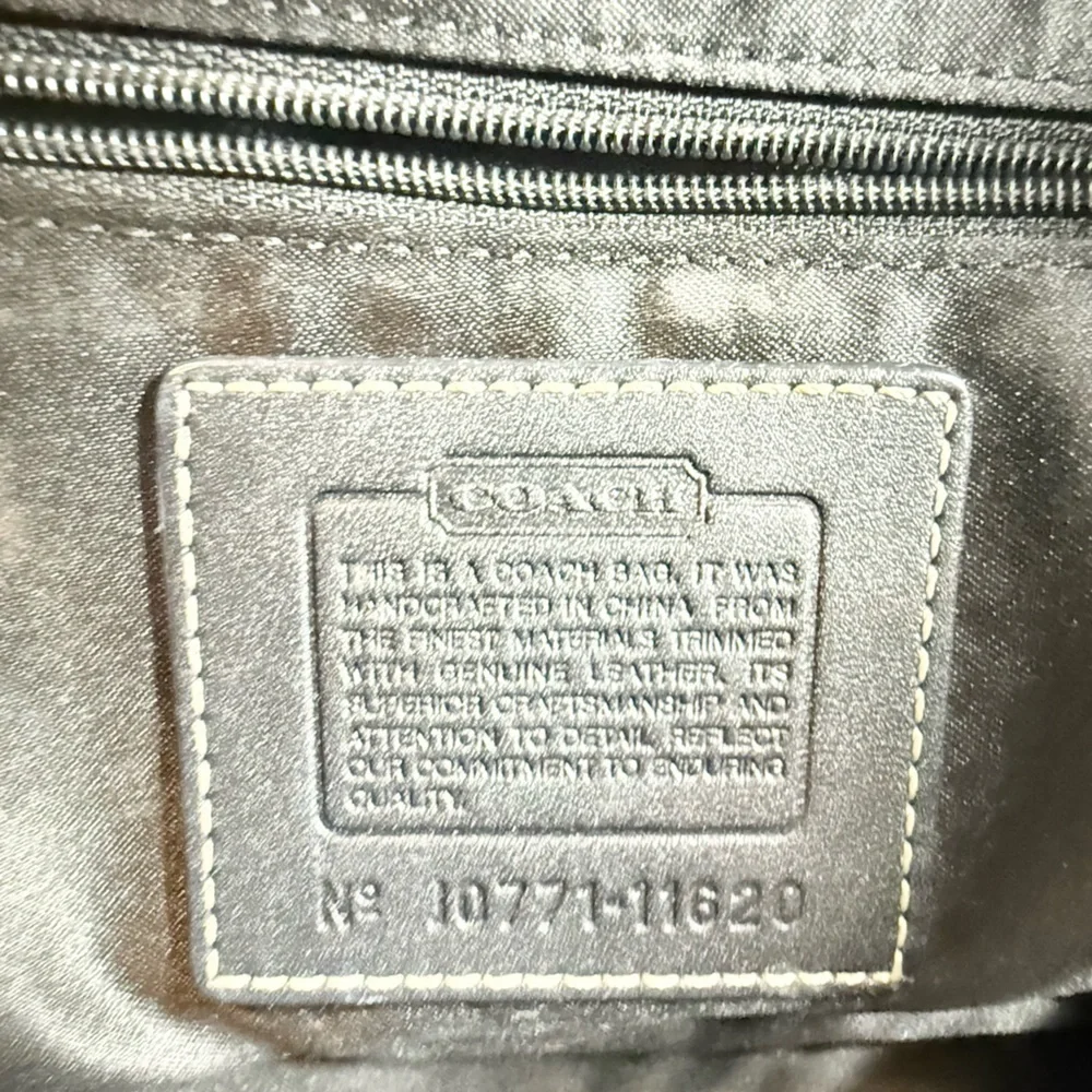 COACH Black Hampton Caryall Signature C Satchel Bag